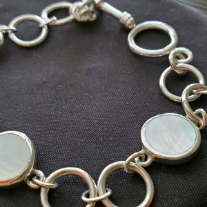 Sterling Silver & Mother-of-Pearl 8" Bracelet